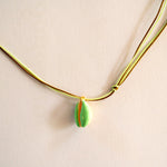 GUILA PARIS Cord Shell Necklace in Sequinned Water Green