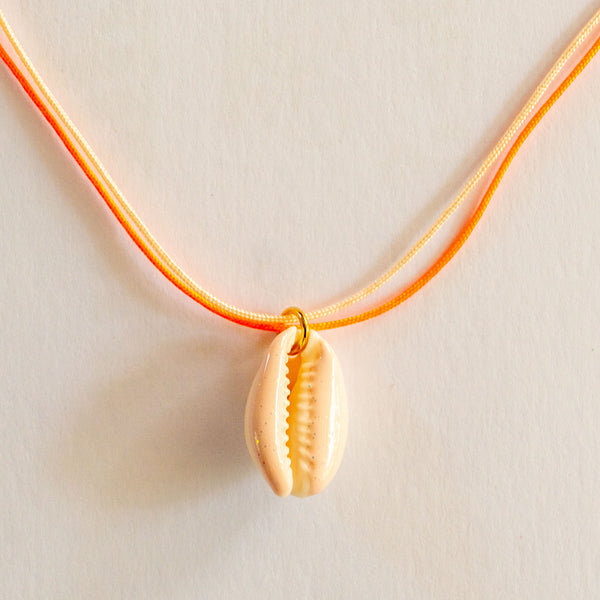 GUILA PARIS Cord Shell Necklace in Nude