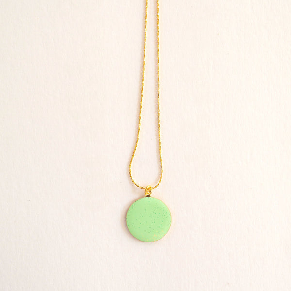 GUILA PARIS Big Indian Necklace in Sequinned Water Green