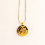 GUILA PARIS Big Indian Necklace in Sequinned Water Green