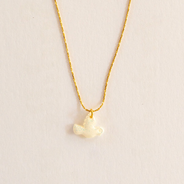 GUILA PARIS Dove Necklace in Sequinned White