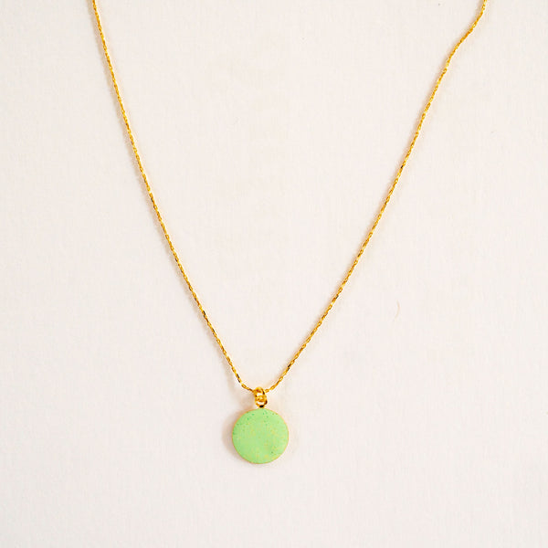 GUILA PARIS Small Indian Necklace in Sequinned Water Green
