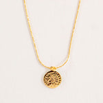 GUILA PARIS Small Indian Necklace in Sequinned Water Green