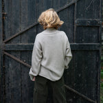COLLEN & CLARE Roger Roll Neck Cashmere and Lambswool Jumper in Stone Marl