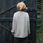 COLLEN & CLARE Roger Roll Neck Cashmere and Lambswool Jumper in Stone Marl
