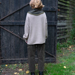 COLLEN & CLARE Roger Roll Neck Cashmere and Lambswool Jumper in Stone Marl