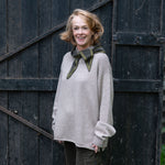 COLLEN & CLARE Bontie Cashmere and Lambswool Scarf in Fir Green/Moss Marl