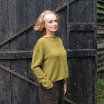 COLLEN & CLARE Pea Crop Cashmere and Lambswool Jumper in Moss Marl