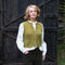 COLLEN & CLARE Mina Cashmere and Lambswool Sleeveless Cardigan in Moss Marl