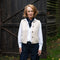 COLLEN & CLARE Bontie Cashmere and Lambswool Scarf in Navy Marl/Pine Marl