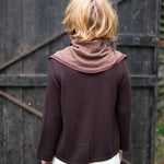 COLLEN & CLARE Blaze V-Neck Cashmere and Lambswool Cardigan in Bitter Chocolate