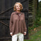 COLLEN & CLARE Froyo V-Neck Collar Cashmere and Wool Jumper in Chestnut