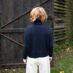 COLLEN & CLARE Amira Roll Neck Cashmere and Wool Jumper in Navy