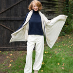 COLLEN & CLARE Gap Large Wrap Scarf in Natural/Navy
