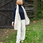 COLLEN & CLARE Gap Large Wrap Scarf in Natural/Navy