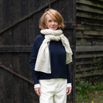 COLLEN & CLARE Gap Large Wrap Scarf in Natural/Navy