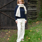 COLLEN & CLARE Gap Large Wrap Scarf in Natural/Navy