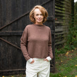COLLEN & CLARE Pea Crop Cashmere and Wool Jumper in Chestnut