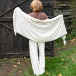 COLLEN & CLARE Gap Large Wrap Scarf in Natural/Forest Green