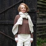 COLLEN & CLARE Gap Large Wrap Scarf in Natural/Forest Green