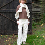 COLLEN & CLARE Gap Large Wrap Scarf in Natural/Forest Green