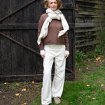 COLLEN & CLARE Gap Large Wrap Scarf in Natural/Forest Green
