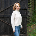 COLLEN & CLARE Baylee Cashmere and Lambswool Funnel Neck Jumper in Birch
