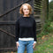 COLLEN & CLARE Pea Crop Cashmere and Wool Jumper in Black