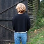 COLLEN & CLARE Pea Crop Cashmere and Wool Jumper in Black