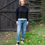 COLLEN & CLARE Pea Crop Cashmere and Wool Jumper in Black