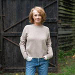 COLLEN & CLARE Tash Cashmere and Lambswool Round Neck Jumper in Stone Marl