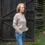 COLLEN & CLARE Tash Cashmere and Lambswool Round Neck Jumper in Stone Marl