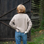 COLLEN & CLARE Tash Cashmere and Lambswool Round Neck Jumper in Stone Marl