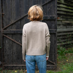 COLLEN & CLARE Tash Cashmere and Lambswool Round Neck Jumper in Stone Marl