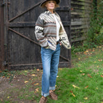 MAISON BADIGO Cachua Aztec Hand Embroidered Jacket in Grey