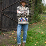 MAISON BADIGO Cachua Aztec Hand Embroidered Jacket in Grey