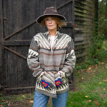 MAISON BADIGO Cachua Aztec Hand Embroidered Jacket in Grey