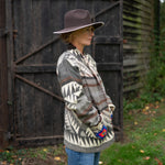 MAISON BADIGO Cachua Aztec Hand Embroidered Jacket in Grey