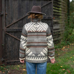 MAISON BADIGO Cachua Aztec Hand Embroidered Jacket in Grey