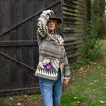 MAISON BADIGO Cachua Aztec Hand Embroidered Jacket in Grey