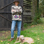 MAISON BADIGO Cachua Aztec Hand Embroidered Jacket in Grey