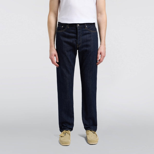 EDWIN Regular Straight Kaihara Indigo Lightweight Red Selvage Jeans in Blue Rinsed