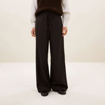 BY-BAR Pelle Pin Stripe Wide Leg Trousers in Brown