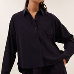 BY-BAR Lise Wide Stripe Shirt  in Wine Stripe