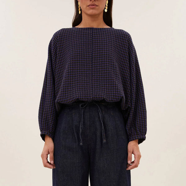 BY-BAR Gaya Check Blouse in Galaxy Check