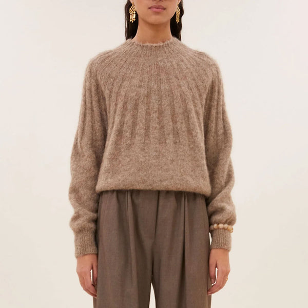 BY-BAR Zoe Alpaca Blend Jumper in Biscuit Melee