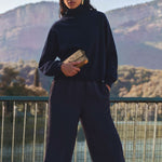 BY-BAR Sammie Merino Wool Roll Neck Jumper in Midnight