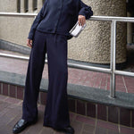 BY-BAR Benji Wide Stripe Long Trousers in Wine