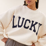 BY-BAR Lili Patchwork Sweater in Oyster Melee