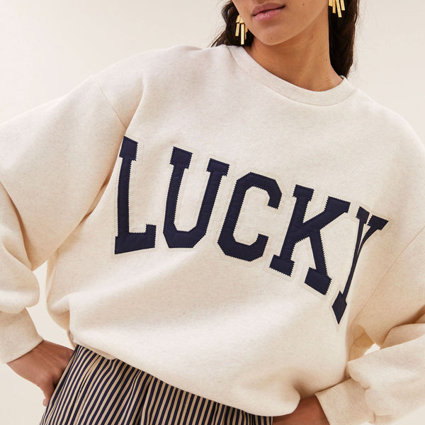 BY-BAR Lili Patchwork Sweater in Oyster Melee